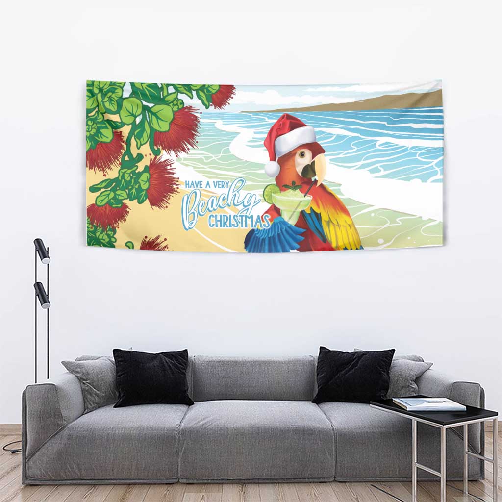 Have A Very Beach Christmas Tapestry Parrot By Lehua Flower LT7 - Polynesian Pride
