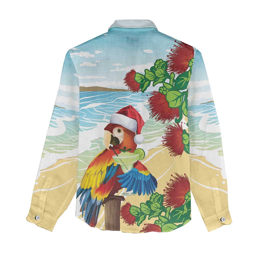 Have A Very Beach Christmas Women Casual Shirt Parrot By Lehua Flower LT7 - Polynesian Pride