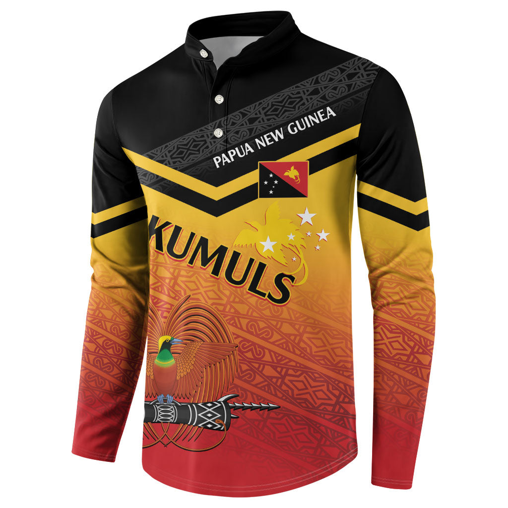 Papua New Guinea Custom Rugby The Kumuls Button Sweatshirt Motuan Inspired Pattern LT7 - Polynesian Pride