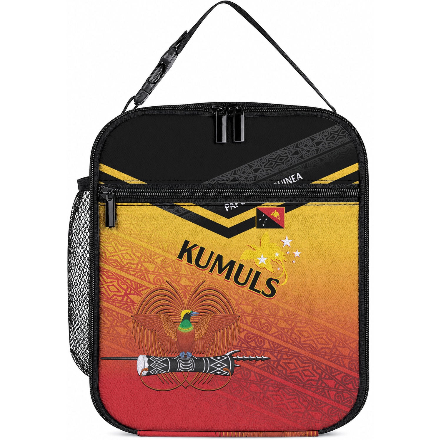 Papua New Guinea Rugby The Kumuls Lunch Bag Motuan Inspired Pattern LT7 10.2 × 8.3 × 4.3 inch Multicolor - Polynesian Pride