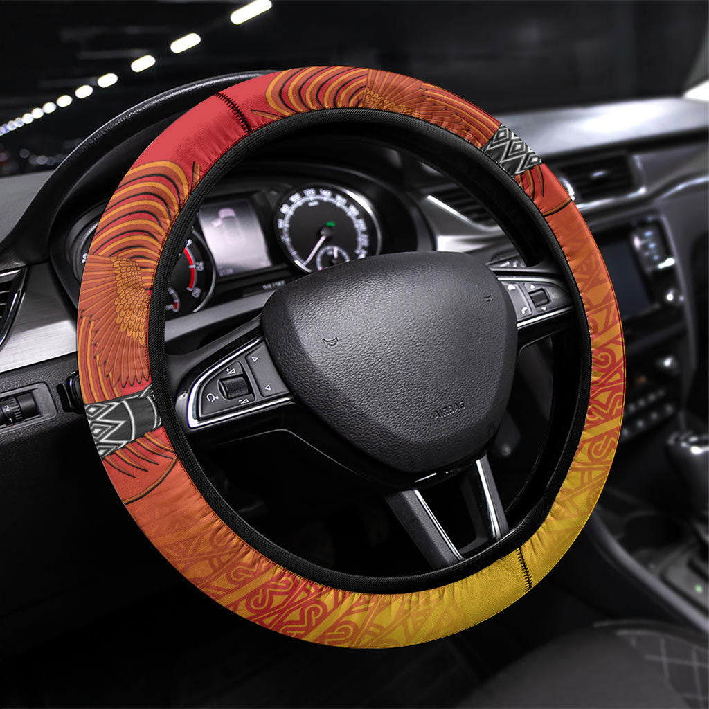 Papua New Guinea Rugby The Kumuls Steering Wheel Cover Motuan Inspired Pattern LT7 Universal Fit Multicolor - Polynesian Pride