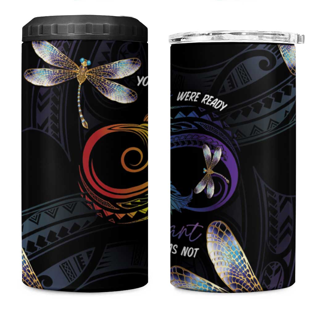 Personalised Polynesian Memorial 4 in 1 Can Cooler Tumbler Your Wings Were Ready But My Heart Was Not LT7 One Size: 16 oz Black - Polynesian Pride