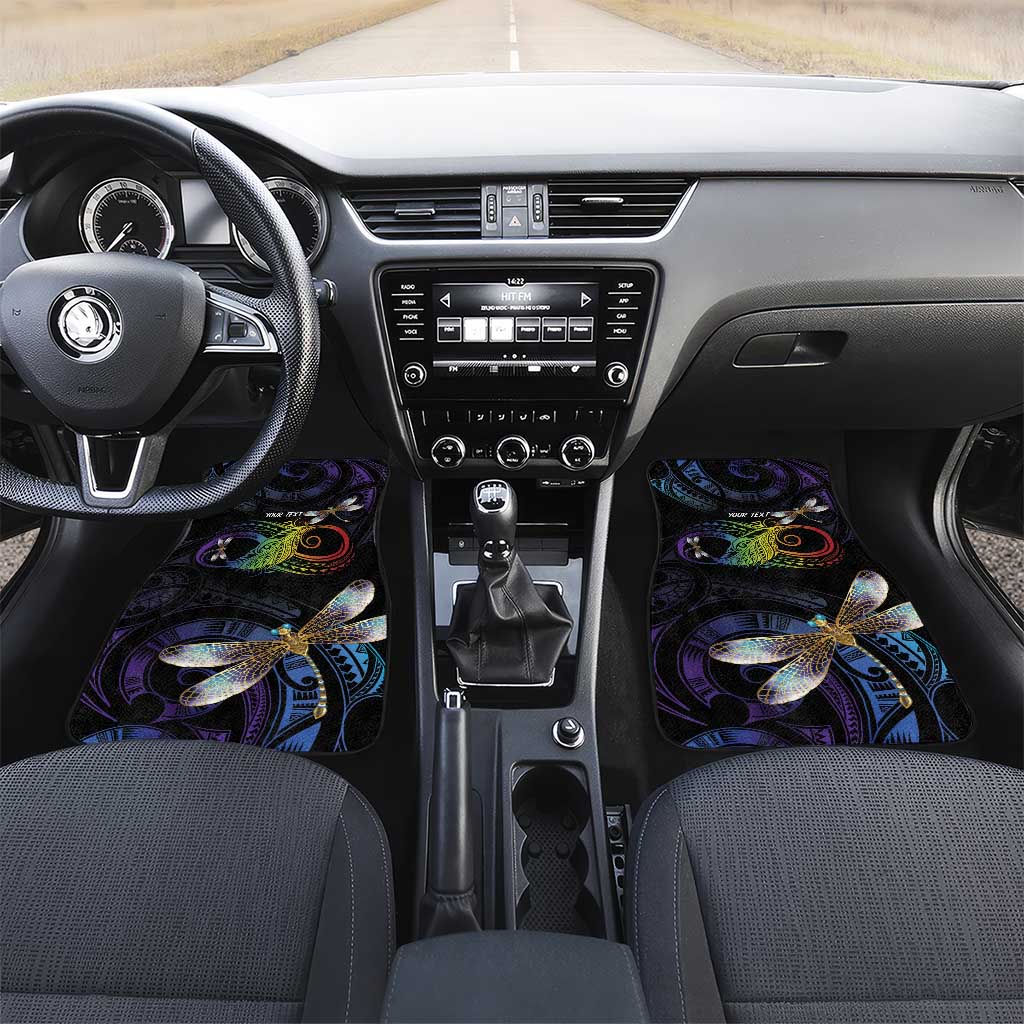 Personalised Polynesian Memorial Car Mats Your Wings Were Ready But My Heart Was Not LT7 Set 2pcs - Front Black - Polynesian Pride