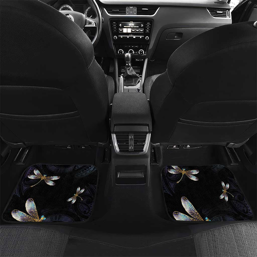 Personalised Polynesian Memorial Car Mats Your Wings Were Ready But My Heart Was Not LT7 Set 2pcs - Back Black - Polynesian Pride