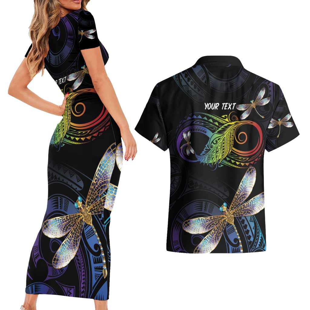 Personalised Polynesian Memorial Couples Matching Short Sleeve Bodycon Dress and Hawaiian Shirt Your Wings Were Ready But My Heart Was Not LT7 - Polynesian Pride