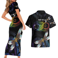 Personalised Polynesian Memorial Couples Matching Short Sleeve Bodycon Dress and Hawaiian Shirt Your Wings Were Ready But My Heart Was Not LT7 - Polynesian Pride