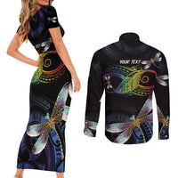 Personalised Polynesian Memorial Couples Matching Short Sleeve Bodycon Dress and Long Sleeve Button Shirt Your Wings Were Ready But My Heart Was Not LT7 - Polynesian Pride