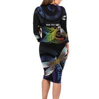 Personalised Polynesian Memorial Family Matching Long Sleeve Bodycon Dress and Hawaiian Shirt Your Wings Were Ready But My Heart Was Not LT7 - Polynesian Pride