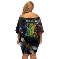Personalised Polynesian Memorial Family Matching Off Shoulder Short Dress and Hawaiian Shirt Your Wings Were Ready But My Heart Was Not LT7 - Polynesian Pride