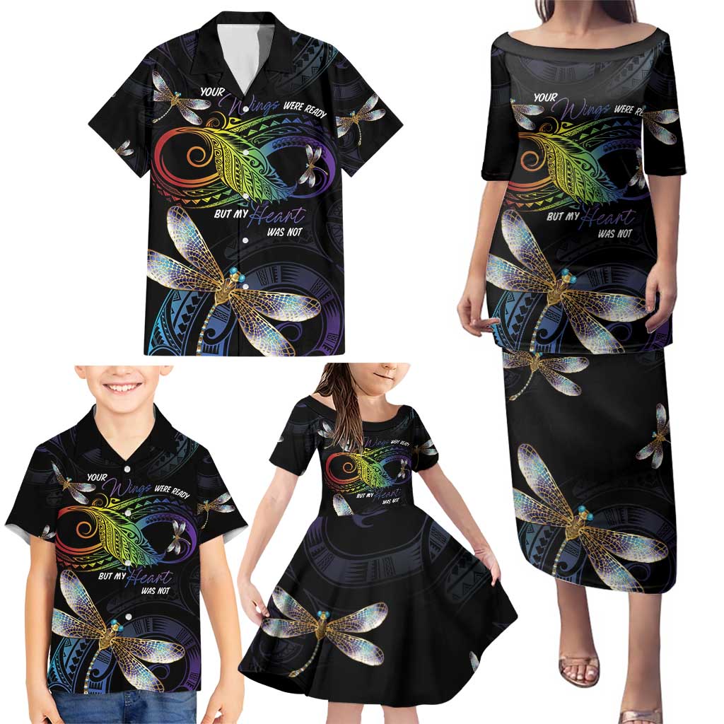 Personalised Polynesian Memorial Family Matching Puletasi and Hawaiian Shirt Your Wings Were Ready But My Heart Was Not LT7 - Polynesian Pride