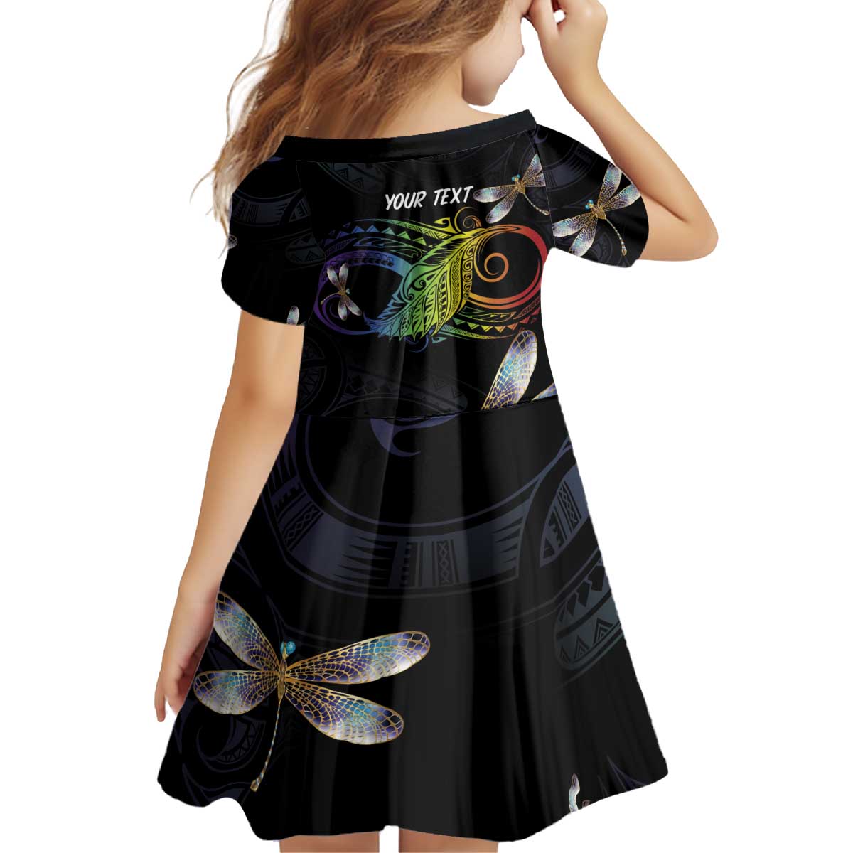 Personalised Polynesian Memorial Kid Short Sleeve Dress Your Wings Were Ready But My Heart Was Not LT7 - Polynesian Pride