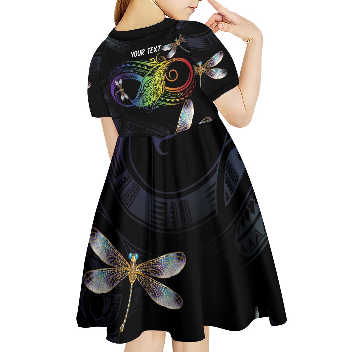 Personalised Polynesian Memorial Kid Short Sleeve Dress Your Wings Were Ready But My Heart Was Not LT7 - Polynesian Pride