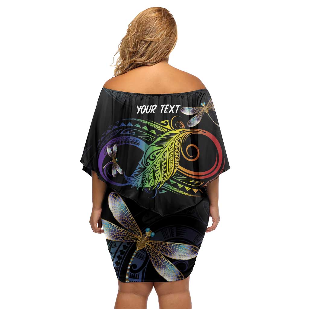 Personalised Polynesian Memorial Off Shoulder Short Dress Your Wings Were Ready But My Heart Was Not