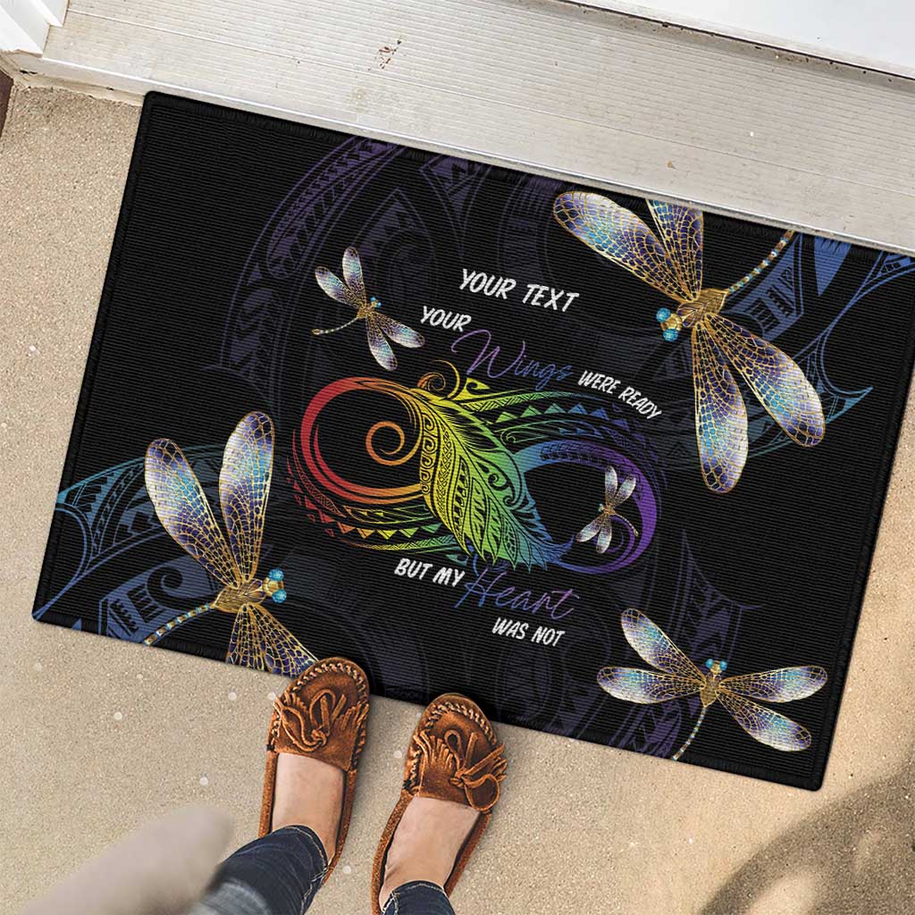 Personalised Polynesian Memorial Rubber Doormat Your Wings Were Ready But My Heart Was Not LT7 - Polynesian Pride