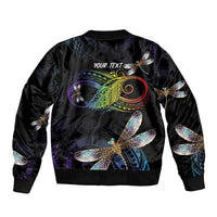 Personalised Polynesian Memorial Sleeve Zip Bomber Jacket Your Wings Were Ready But My Heart Was Not LT7 - Polynesian Pride