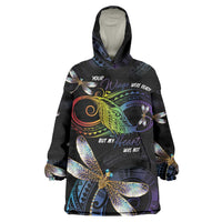 Personalised Polynesian Memorial Wearable Blanket Hoodie Your Wings Were Ready But My Heart Was Not LT7 One Size Black - Polynesian Pride