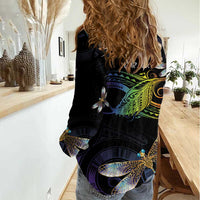 Personalised Polynesian Memorial Women Casual Shirt Your Wings Were Ready But My Heart Was Not LT7 - Polynesian Pride