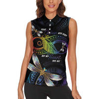 Personalised Polynesian Memorial Women Sleeveless Polo Shirt Your Wings Were Ready But My Heart Was Not LT7 - Polynesian Pride