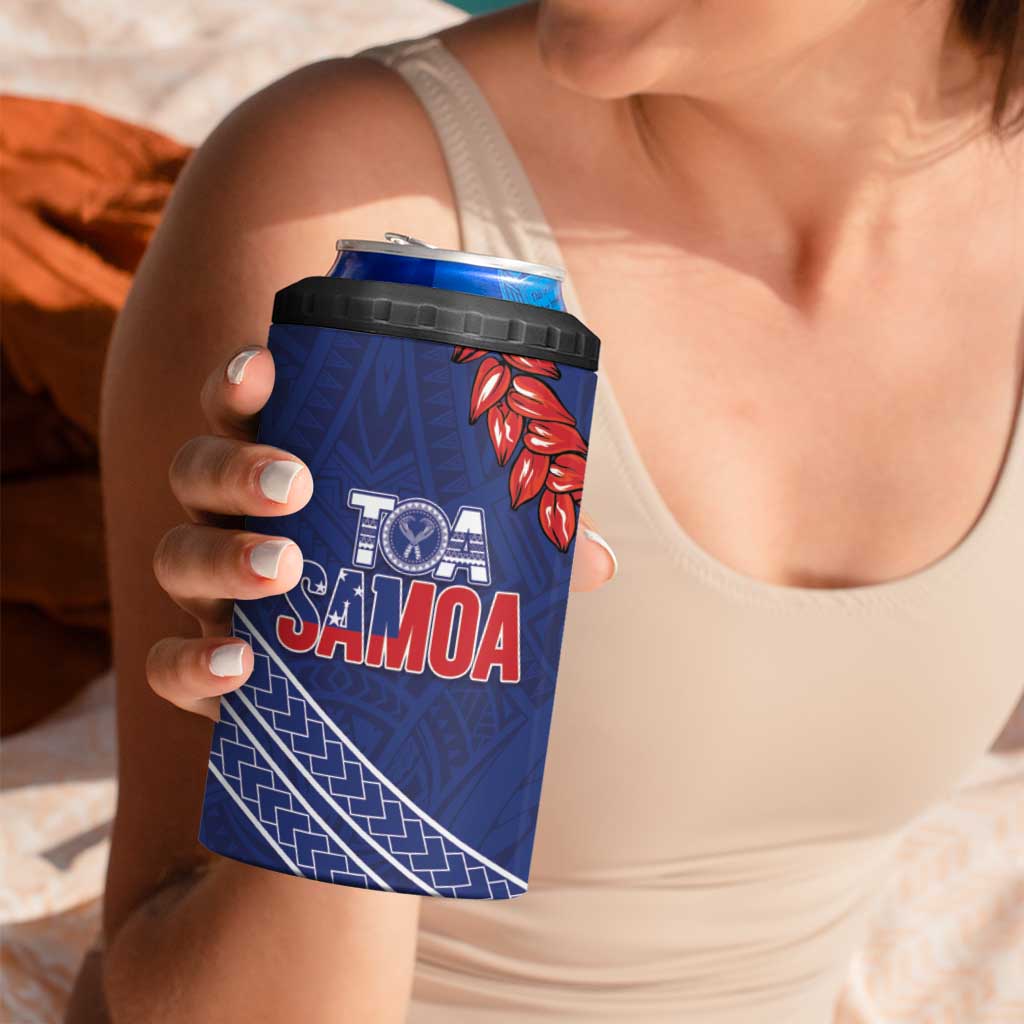 Toa Samoa Rugby Custom 4 in 1 Can Cooler Tumbler Ulafala Mix Nifo'oti - Polynesian Pride