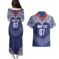 Toa Samoa Rugby Custom Couples Matching Puletasi and Hawaiian Shirt Ulafala Mix Nifo'oti LT7 - Polynesian Pride