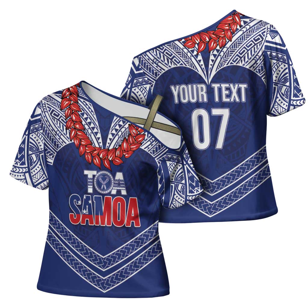 Toa Samoa Rugby Custom Cross Shoulder Shirt Ulafala Mix Nifo'oti LT7 - Polynesian Pride