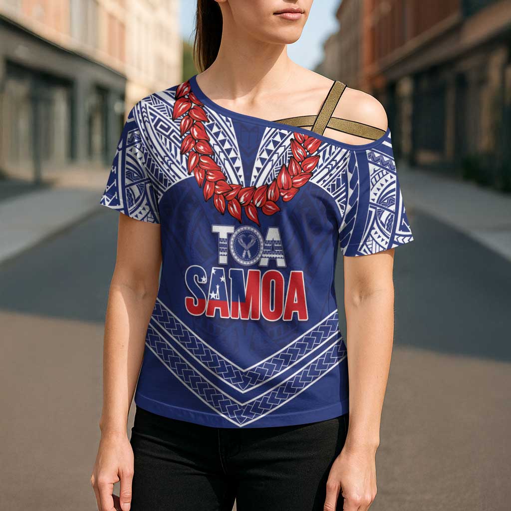 Toa Samoa Rugby Custom Cross Shoulder Shirt Ulafala Mix Nifo'oti LT7 - Polynesian Pride
