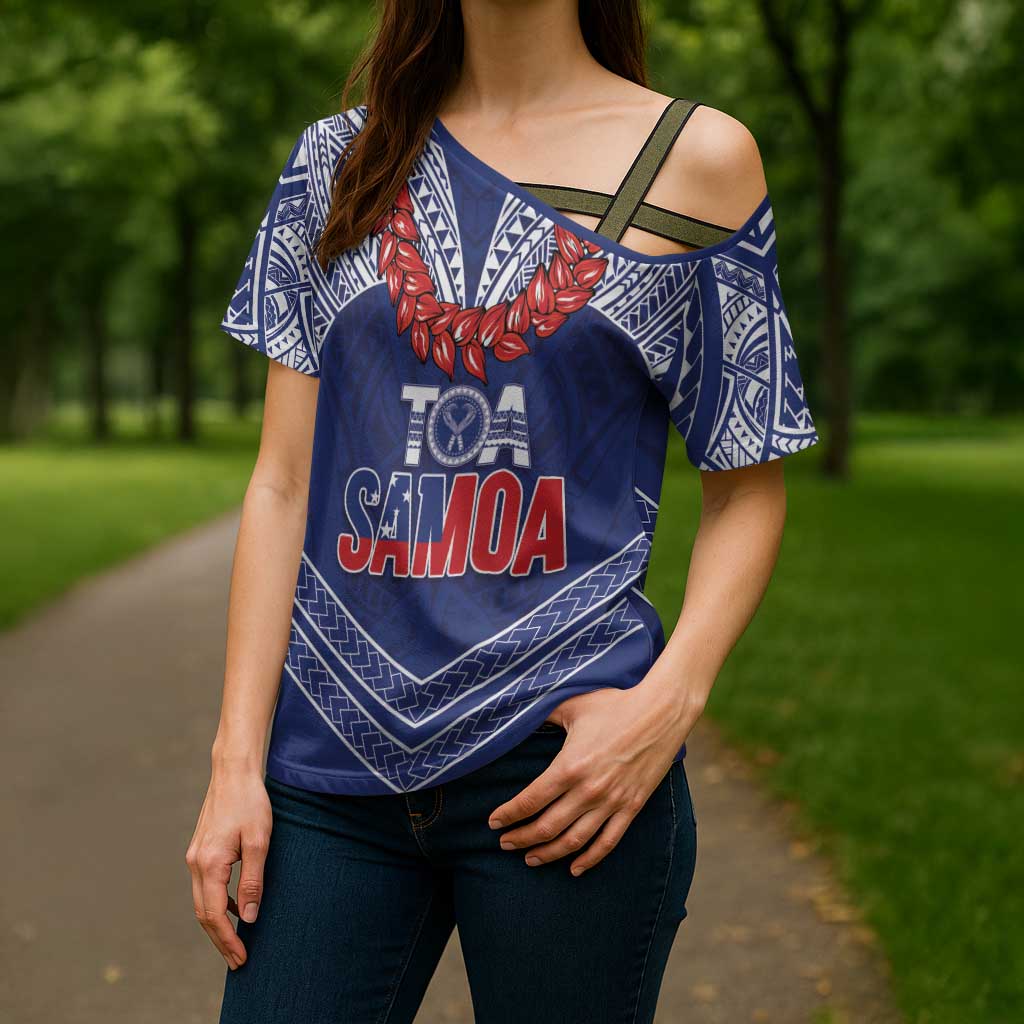 Toa Samoa Rugby Custom Cross Shoulder Shirt Ulafala Mix Nifo'oti LT7 - Polynesian Pride