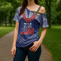 Toa Samoa Rugby Custom Cross Shoulder Shirt Ulafala Mix Nifo'oti LT7 - Polynesian Pride