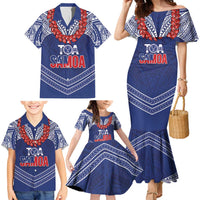 Toa Samoa Rugby Custom Family Matching Mermaid Dress and Hawaiian Shirt Ulafala Mix Nifo'oti LT7 - Polynesian Pride
