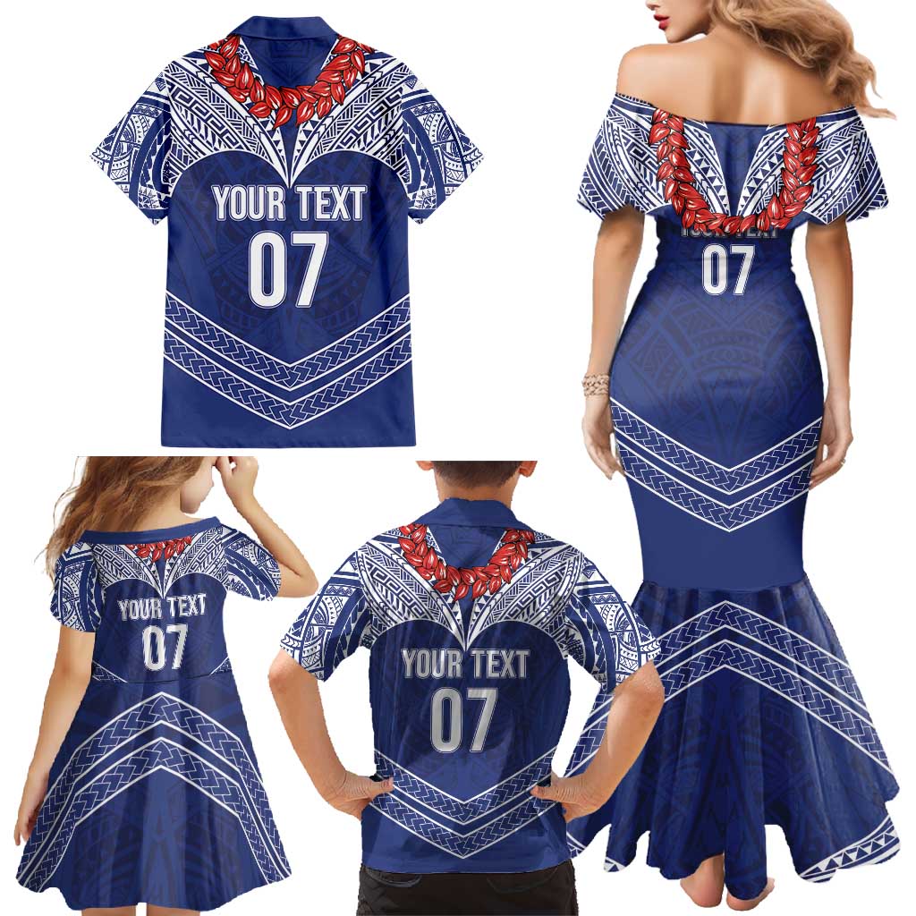 Toa Samoa Rugby Custom Family Matching Mermaid Dress and Hawaiian Shirt Ulafala Mix Nifo'oti LT7 - Polynesian Pride