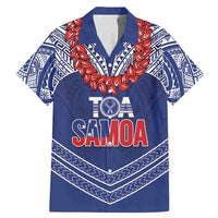 Toa Samoa Rugby Custom Family Matching Mermaid Dress and Hawaiian Shirt Ulafala Mix Nifo'oti LT7 Dad's Shirt - Short Sleeve Blue - Polynesian Pride