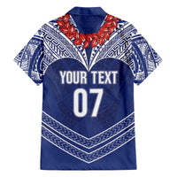Toa Samoa Rugby Custom Family Matching Off The Shoulder Long Sleeve Dress and Hawaiian Shirt Ulafala Mix Nifo'oti LT7 - Polynesian Pride
