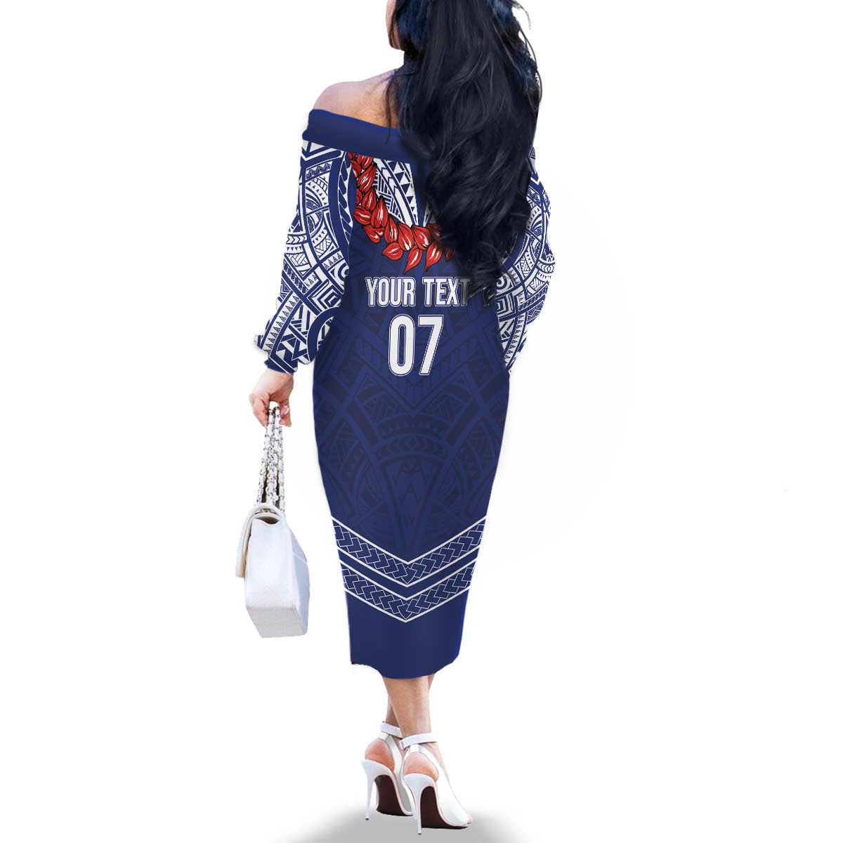 Toa Samoa Rugby Custom Family Matching Off The Shoulder Long Sleeve Dress and Hawaiian Shirt Ulafala Mix Nifo'oti LT7 - Polynesian Pride