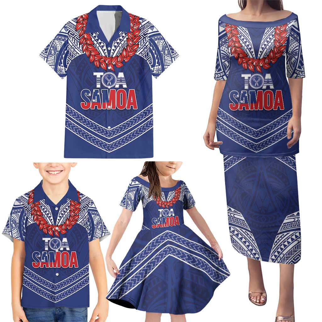 Toa Samoa Rugby Custom Family Matching Puletasi and Hawaiian Shirt Ulafala Mix Nifo'oti LT7 - Polynesian Pride