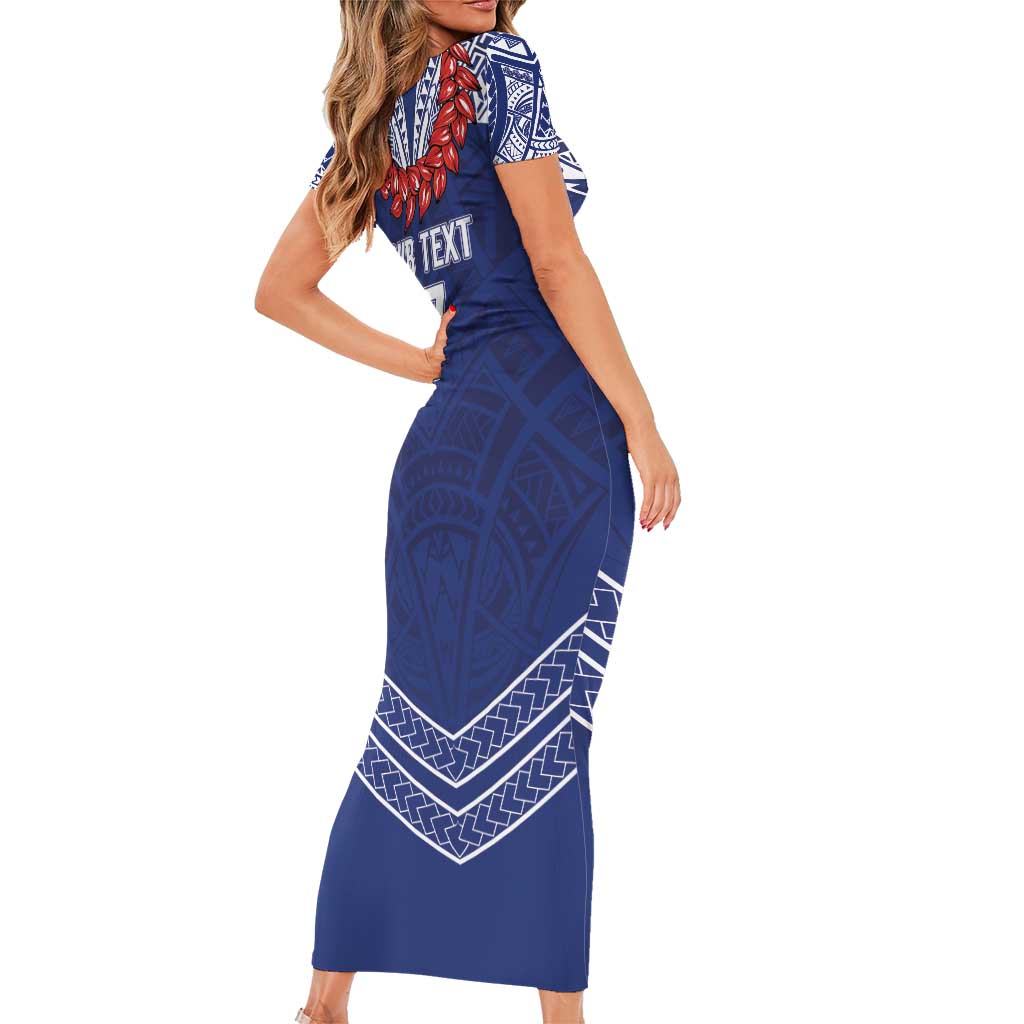 Toa Samoa Rugby Custom Family Matching Short Sleeve Bodycon Dress and Hawaiian Shirt Ulafala Mix Nifo'oti LT7 - Polynesian Pride