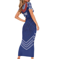 Toa Samoa Rugby Custom Family Matching Short Sleeve Bodycon Dress and Hawaiian Shirt Ulafala Mix Nifo'oti LT7 - Polynesian Pride