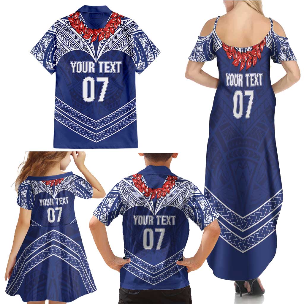 Toa Samoa Rugby Custom Family Matching Summer Maxi Dress and Hawaiian Shirt Ulafala Mix Nifo'oti LT7 - Polynesian Pride