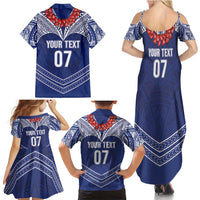 Toa Samoa Rugby Custom Family Matching Summer Maxi Dress and Hawaiian Shirt Ulafala Mix Nifo'oti LT7 - Polynesian Pride