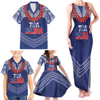 Toa Samoa Rugby Custom Family Matching Tank Maxi Dress and Hawaiian Shirt Ulafala Mix Nifo'oti LT7 - Polynesian Pride