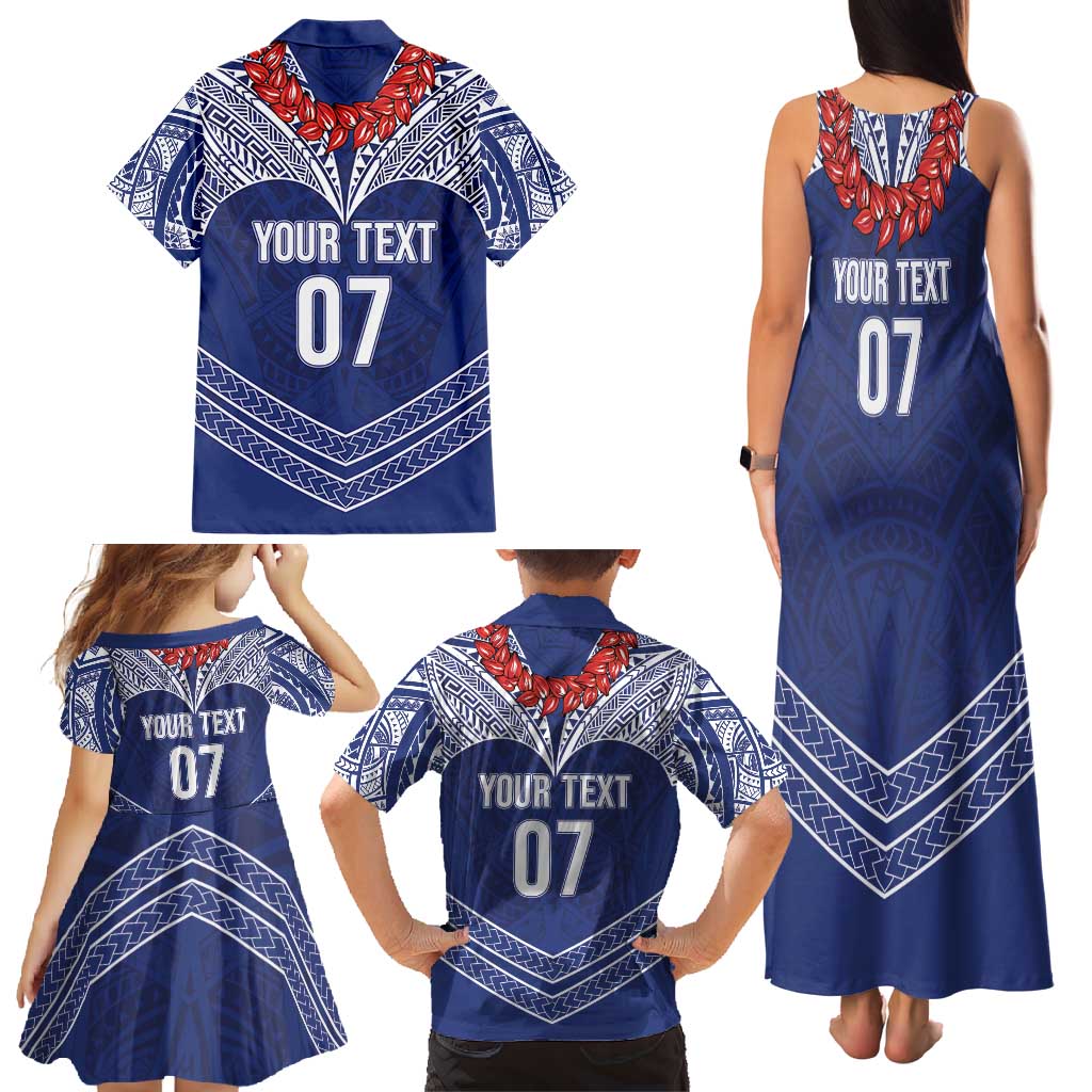 Toa Samoa Rugby Custom Family Matching Tank Maxi Dress and Hawaiian Shirt Ulafala Mix Nifo'oti LT7 - Polynesian Pride