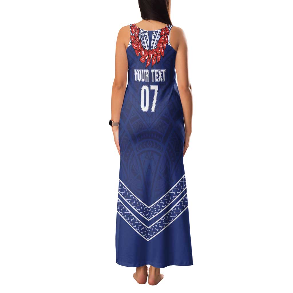 Toa Samoa Rugby Custom Family Matching Tank Maxi Dress and Hawaiian Shirt Ulafala Mix Nifo'oti LT7 - Polynesian Pride