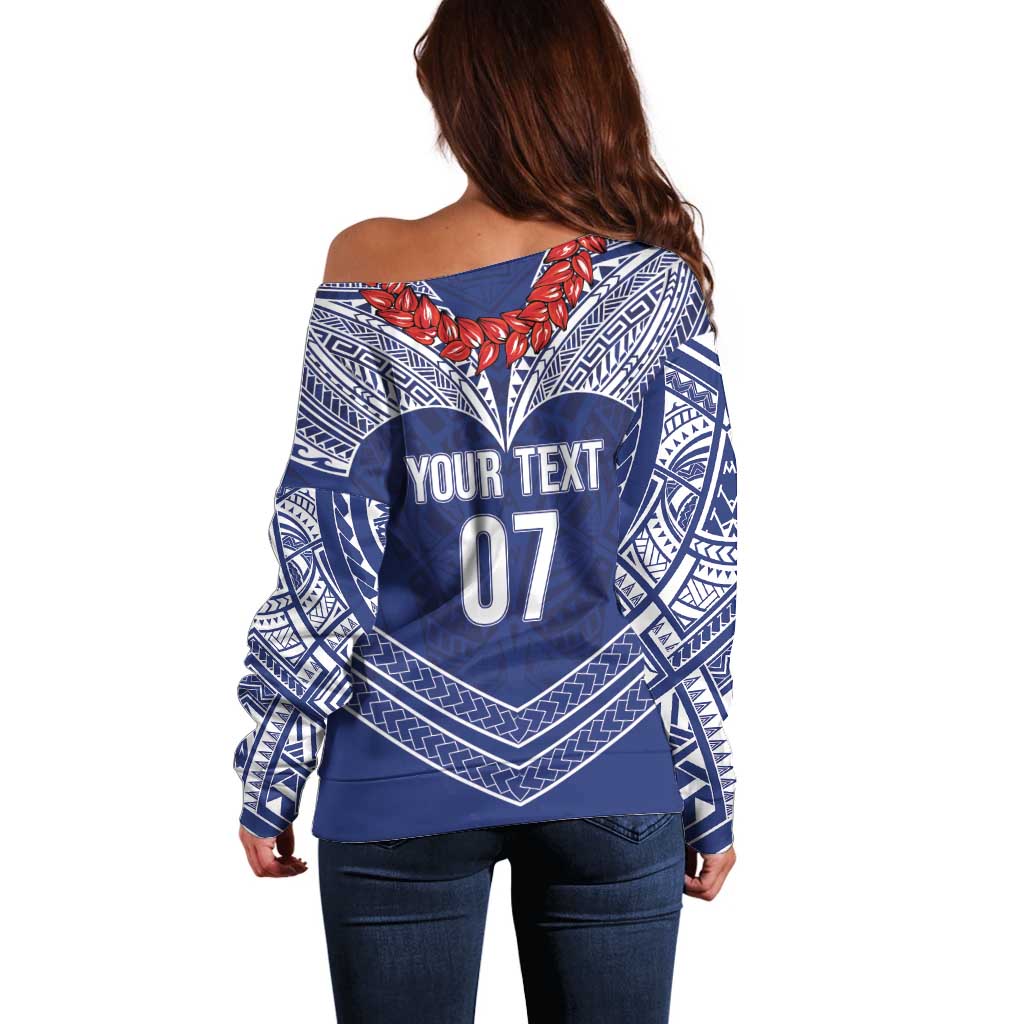 Toa Samoa Rugby Custom Off Shoulder Sweater Ulafala Mix Nifo'oti - Polynesian Pride