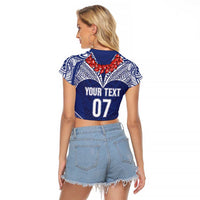 Toa Samoa Rugby Custom Raglan Cropped T Shirt Ulafala Mix Nifo'oti LT7 - Polynesian Pride