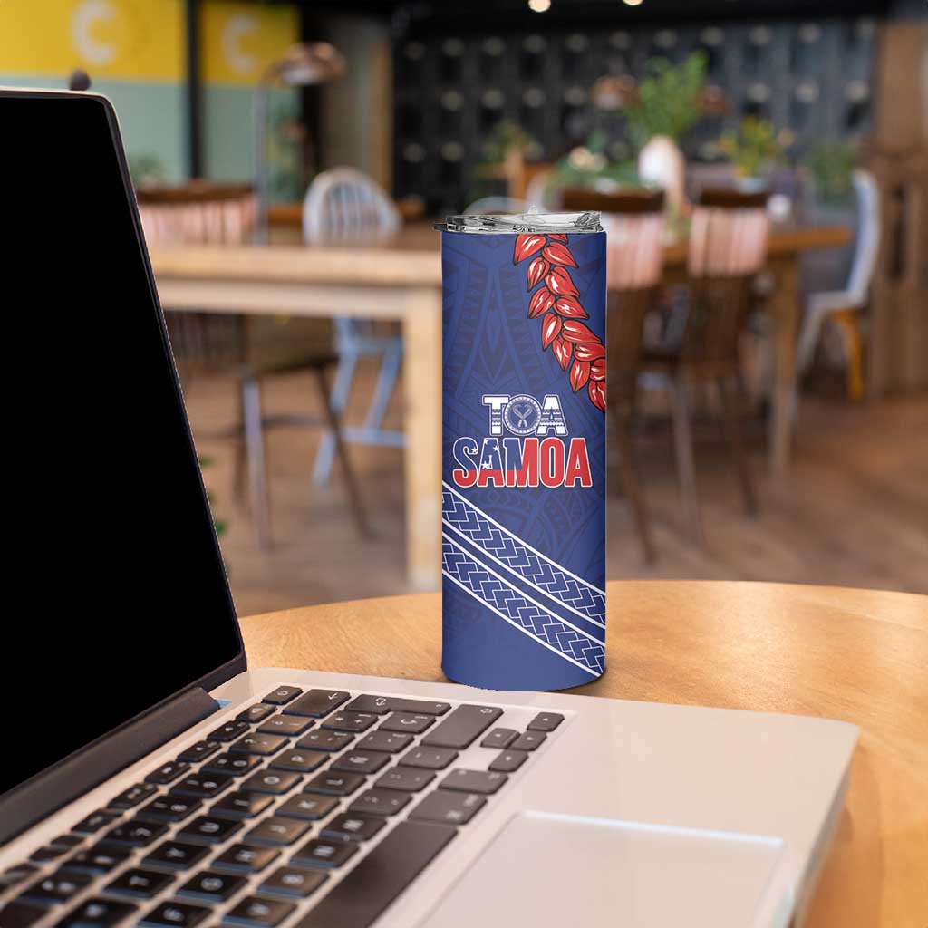 Toa Samoa Rugby Custom Skinny Tumbler Ulafala Mix Nifo'oti - Polynesian Pride