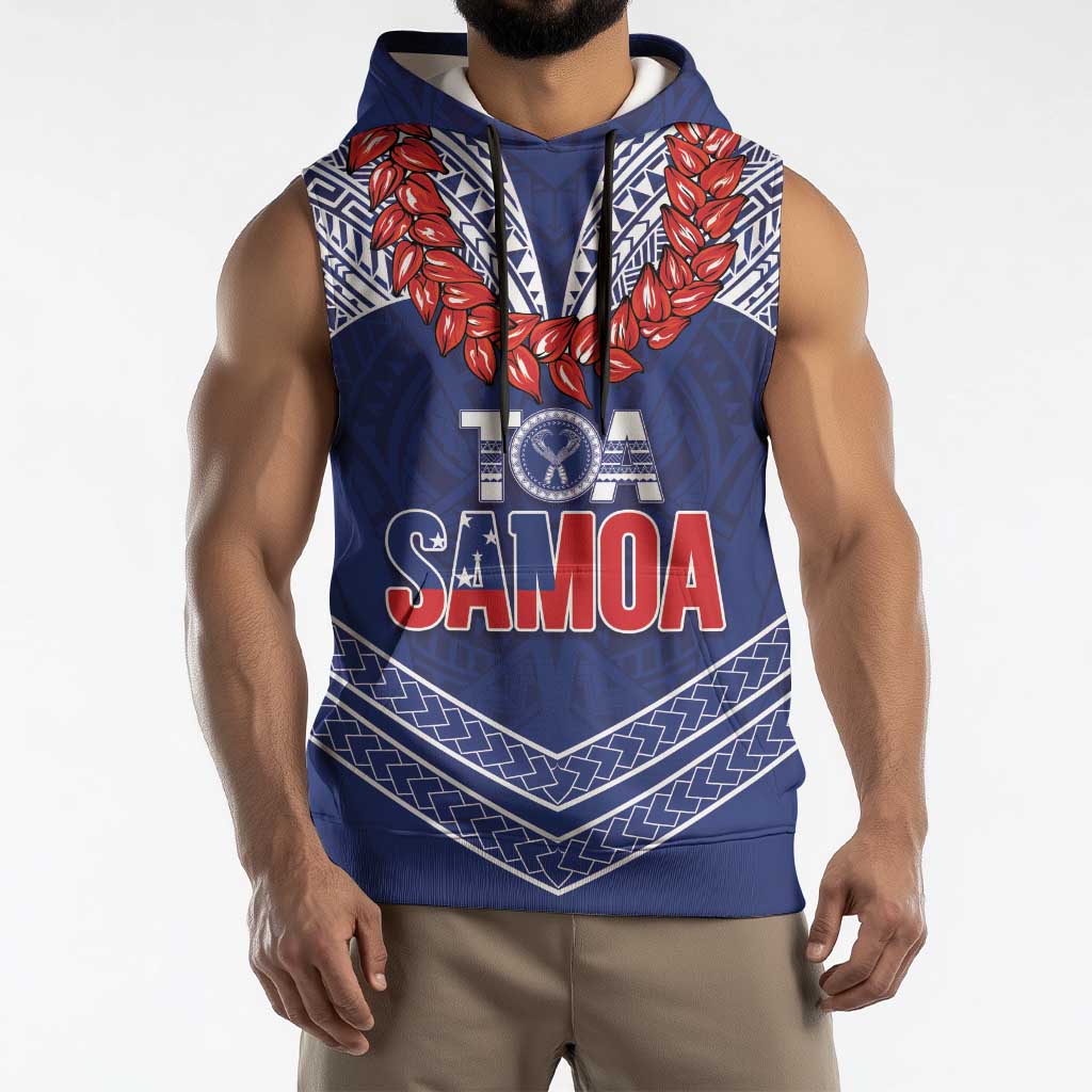 Toa Samoa Rugby Custom Sleeveless Hoodie Ulafala Mix Nifo'oti - Polynesian Pride