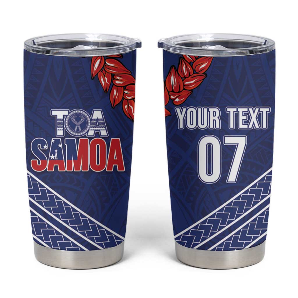 Toa Samoa Rugby Custom Tumbler Cup Ulafala Mix Nifo'oti LT7 Blue - Polynesian Pride
