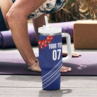 Toa Samoa Rugby Custom Tumbler With Handle Ulafala Mix Nifo'oti - Polynesian Pride