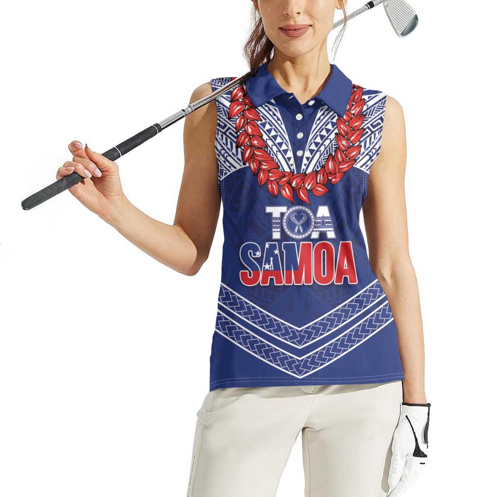 Toa Samoa Rugby Custom Women Sleeveless Polo Shirt Ulafala Mix Nifo'oti LT7 - Polynesian Pride