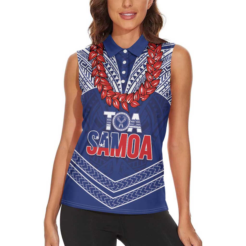Toa Samoa Rugby Custom Women Sleeveless Polo Shirt Ulafala Mix Nifo'oti LT7 - Polynesian Pride