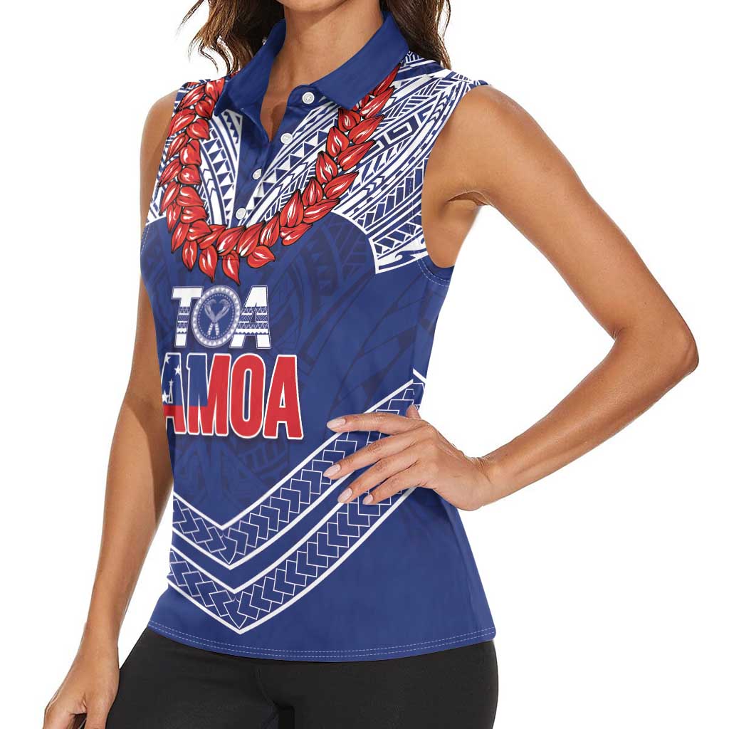 Toa Samoa Rugby Custom Women Sleeveless Polo Shirt Ulafala Mix Nifo'oti LT7 - Polynesian Pride